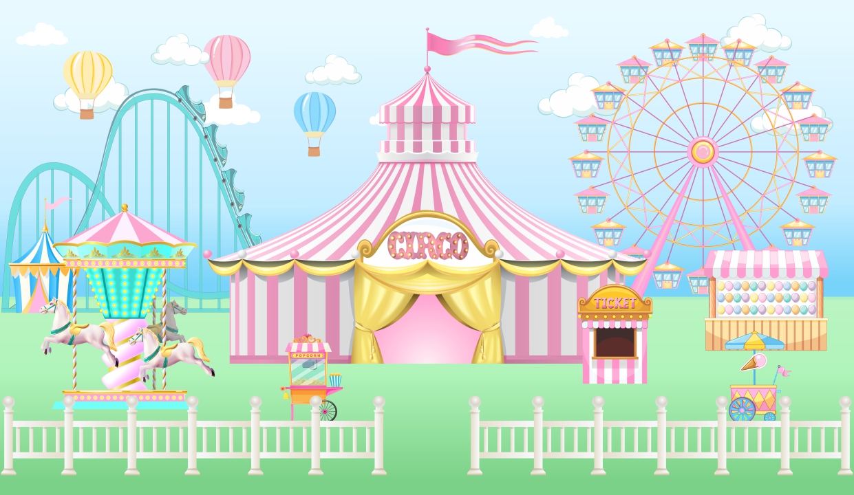 Painel 3x5m Circo Candy Colors